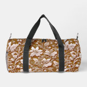 Terracotta Burnt Orange Modernes botanisches Boho Duffle Bag (Rückseite)