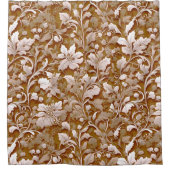 Terracotta Burnt Orange Modernes botanisches Boho Duschvorhang (Vorderseite)