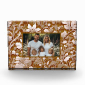 Terracotta Burnt Orange Modernes botanisches Boho Fotoblock (Vorderseite)