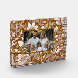 Terracotta Burnt Orange Modernes botanisches Boho Fotoblock