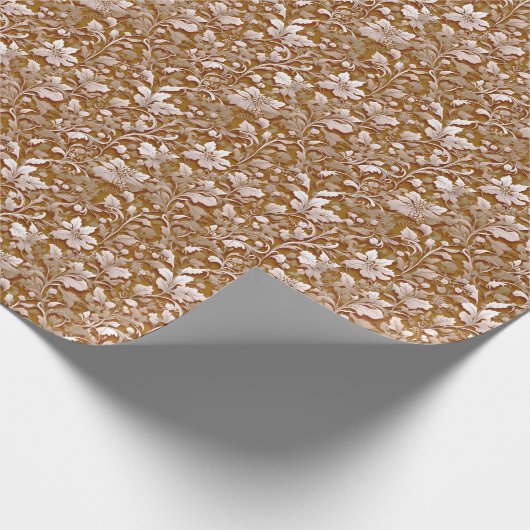 Terracotta Burnt Orange Modernes botanisches Boho Geschenkpapier (Ecke)