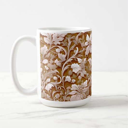 Terracotta Burnt Orange Modernes botanisches Boho Kaffeetasse (Links)
