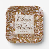 Terracotta Burnt Orange Modernes botanisches Boho Pappteller (Vorderseite)