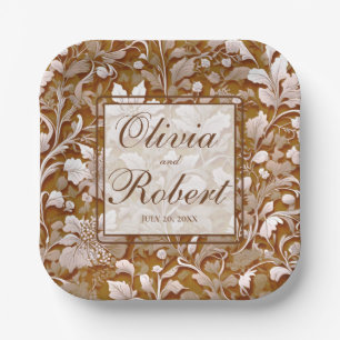 Terracotta Burnt Orange Modernes botanisches Boho Pappteller