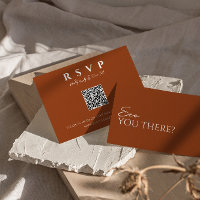 Terracotta Burnt Orange QR Code Online Wedding