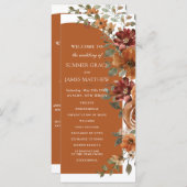 Terracotta Burnt Orange Rust Arch Hochzeit Programm (Vorne/Hinten)