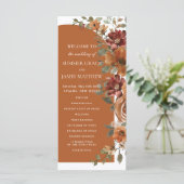 Terracotta Burnt Orange Rust Arch Hochzeit Programm (Stehend Vorderseite)