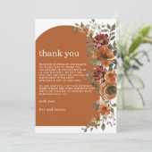 Terracotta Burnt Orange Rust Hochzeit im Herbst Dankeskarte (Stehend Vorderseite)