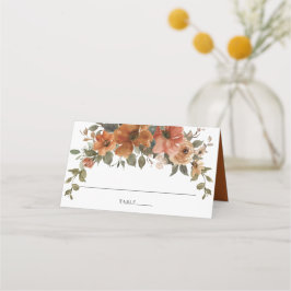 Terracotta Burnt Orange Rust Hochzeit im Herbst Platzkarte