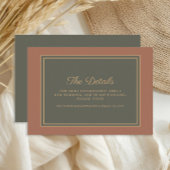 Terracotta Burnt Orange Sage Green Wedding Details Begleitkarte
