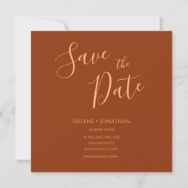 Terracotta Burnt Orange Save the Date Einladung