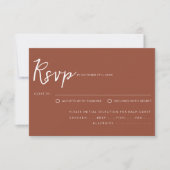 Terracotta Burnt Orange Script Wahl Hochzeit RSVP Karte (Vorderseite)