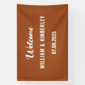 Terracotta Burnt Orange Simple Modern Wedding Banner (Vertikal)