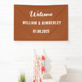 Terracotta Burnt Orange Simple Modern Wedding Banner (InSitu)