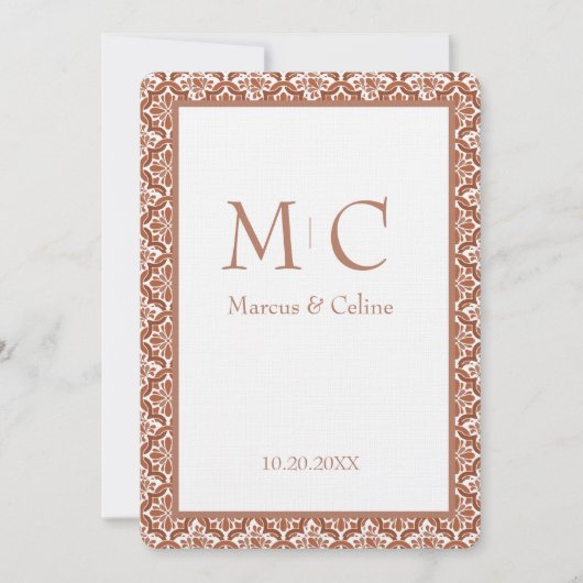 Terracotta Burnt Orange Tile Einladung (Vorderseite)