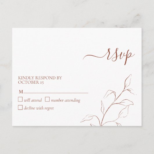 Terracotta Burnt Orange UAWG Einladungspostkarte (Vorderseite)