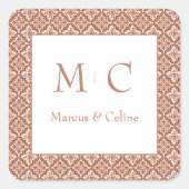 Terracotta Burnt Orange Villa dei Cedri Quadratischer Aufkleber (Vorderseite)