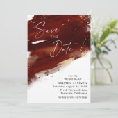 Terracotta Burnt Orange Wasserfarbe Save the Date Einladung (Stehend Vorderseite)