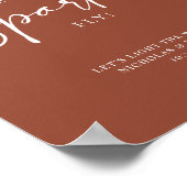 Terracotta Burnt Orange Wedding Sparkler Absenden Poster (Ecke)