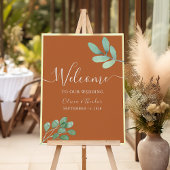 Terracotta Burnt Orange Wedding Willkommen Poster