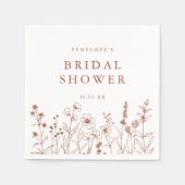 Terracotta Burnt Orange Wildblume Brautparty Serviette (Vorderseite)