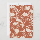 Terracotta Burnt Orange Wildblume Wedding Einladung (Rückseite)