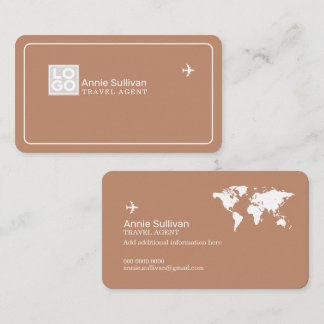 Terracotta Business Card with Travel Agency Logo Visitenkarte