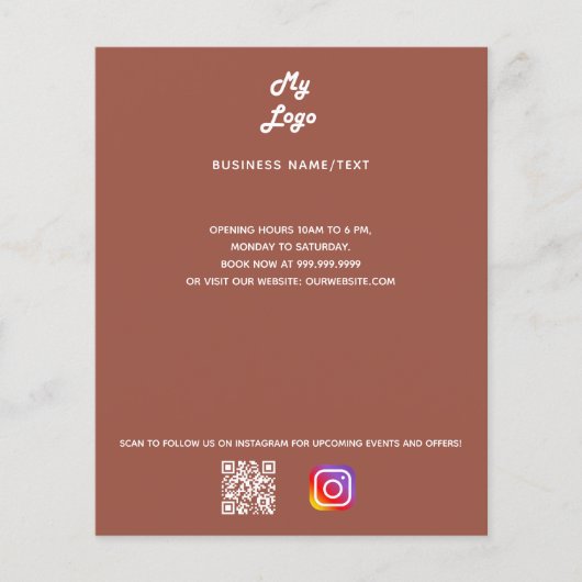 Terracotta Business-Logo qr Code-Einführung Flyer (Vorne)