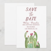 Terracotta Cactus Desert Arizona Rustikale Hochzei Einladung (Vorne/Hinten)
