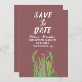 Terracotta Cactus Desert Arizona Rustikale Hochzei Einladung (Vorne/Hinten)