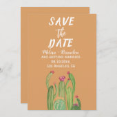Terracotta Cactus Desert Arizona Rustikale Hochzei Einladung (Vorne/Hinten)