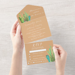 Terracotta Cactus Desert Mexico Arizona Hochzeit All In One Einladung