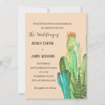 Terracotta Cactus Desert Mexico Wasserfarbenhochze