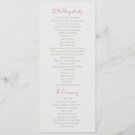 Terracotta & Cactus Wedding Fiesta Programm (Rückseite)