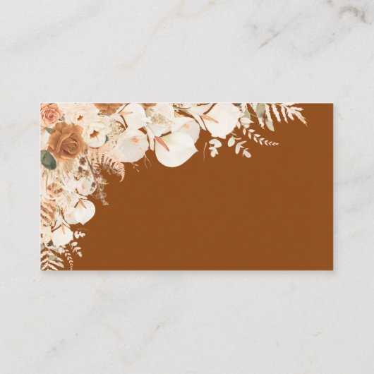 Terracotta Calla Lily Wedding | Aquarellblume Platzkarte (Rückseite)