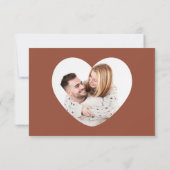 Terracotta Calligraphy QR Code Foto Wedding Save The Date (Rückseite)