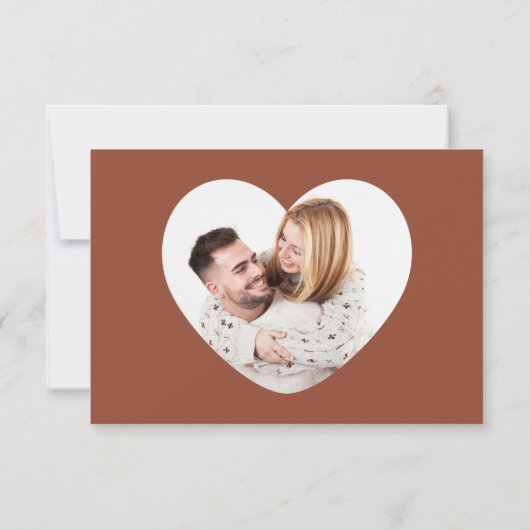 Terracotta Calligraphy QR Code Foto Wedding Save The Date (Rückseite)