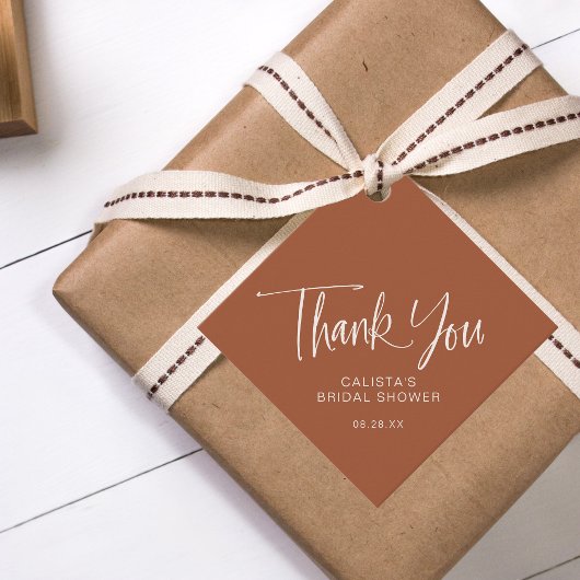 Terracotta Calligraphy Script Danke Geschenkanhänger