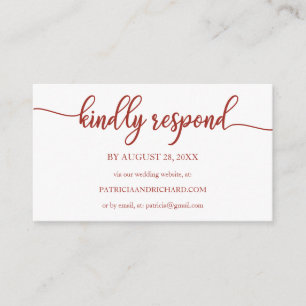 Terracotta Calligraphy Wedding Online UAWG Begleitkarte