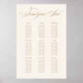Terracotta Calligraphy Wedding Seating Chart Poster (Vorne)