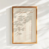 Terracotta Calligraphy Wedding Seating Chart Poster