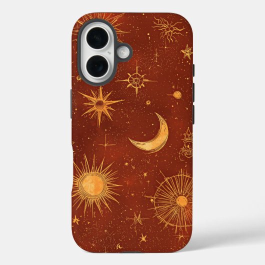 Terracotta Celestial Dreams Boho Phone Case (Rückseite)
