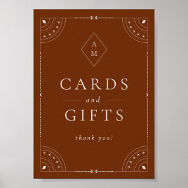 Terracotta Celestial Moon & Stars Karten und Gesch Poster