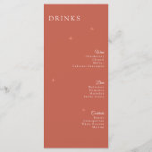Terracotta Celestial Wedding Menu & Drinks Card Menükarte (Rückseite)