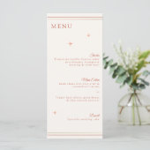 Terracotta Celestial Wedding Menu & Drinks Card Menükarte (Stehend Vorderseite)