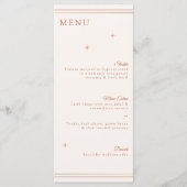 Terracotta Celestial Wedding Menu & Drinks Card Menükarte (Vorderseite)