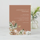 Terracotta chic bohemian botanisch modern elegant (Stehend Vorderseite)