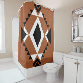 Terracotta-Chic Boho Duschvorhang (Beispiel)