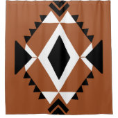 Terracotta-Chic Boho Duschvorhang (Vorderseite)