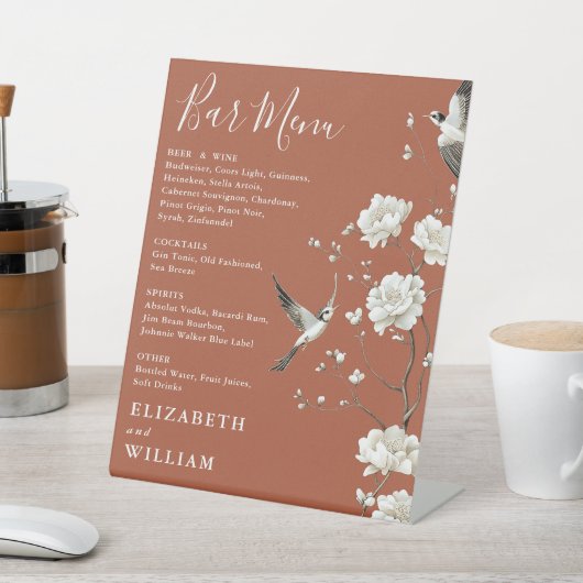 Terracotta Chinoiserie Bar Florenz Sockelschild (In SItu)